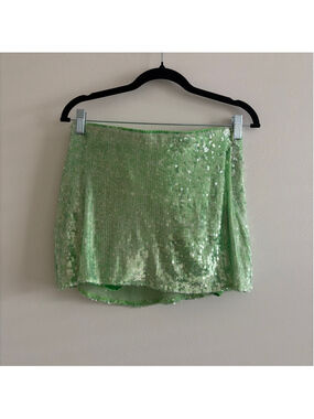 Women's MUMU Green Sequin Mini Skirt M